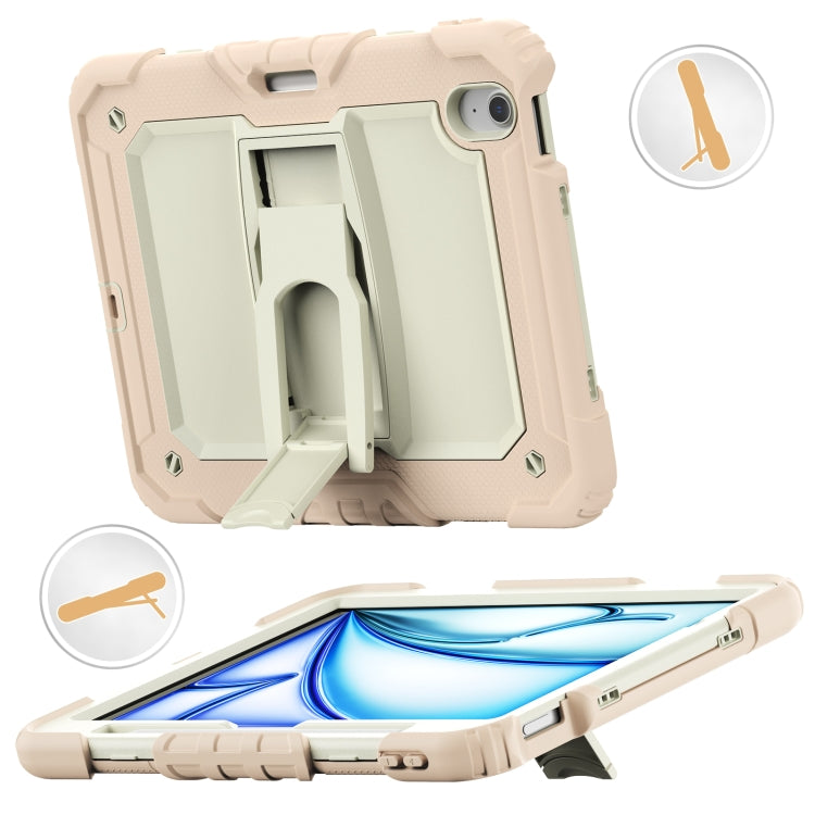 For iPad Air 11 2024 Silicone Hydric PC Tablet Case with Shoulder Strap & Holder(Rose Gold) - iPad Air 11 2024 Cases by PMC TechLife | Online Shopping South Africa | PMC TechLife | Buy Now Pay Later Mobicred