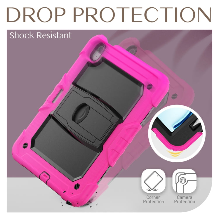 For iPad Air 11 2024 Silicone Hydric PC Tablet Case with Shoulder Strap & Holder(Rose Red) - iPad Air 11 2024 Cases by PMC TechLife | Online Shopping South Africa | PMC TechLife | Buy Now Pay Later Mobicred