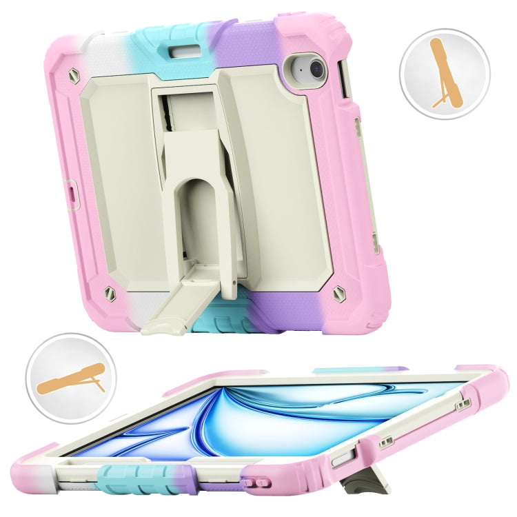 For iPad Air 11 2025 / 2024 Silicone Hydric PC Tablet Case with Shoulder Strap & Holder(Camouflage Pink) - free shipping - PMC TechLife - Order now!