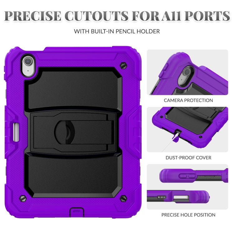 For iPad Air 11 2024 Silicone Hydric PC Tablet Case with Shoulder Strap & Holder(Purple) - iPad Air 11 2024 Cases by PMC TechLife | Online Shopping South Africa | PMC TechLife | Buy Now Pay Later Mobicred