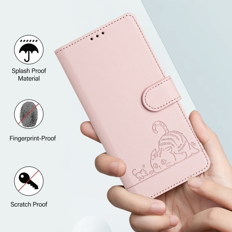 For Blackview Wave 6C Cat Rat Embossed Pattern RFID Leather Phone Case with Lanyard(Pink) - More Brand by PMC TechLife | Online Shopping South Africa | PMC TechLife | Buy Now Pay Later Mobicred