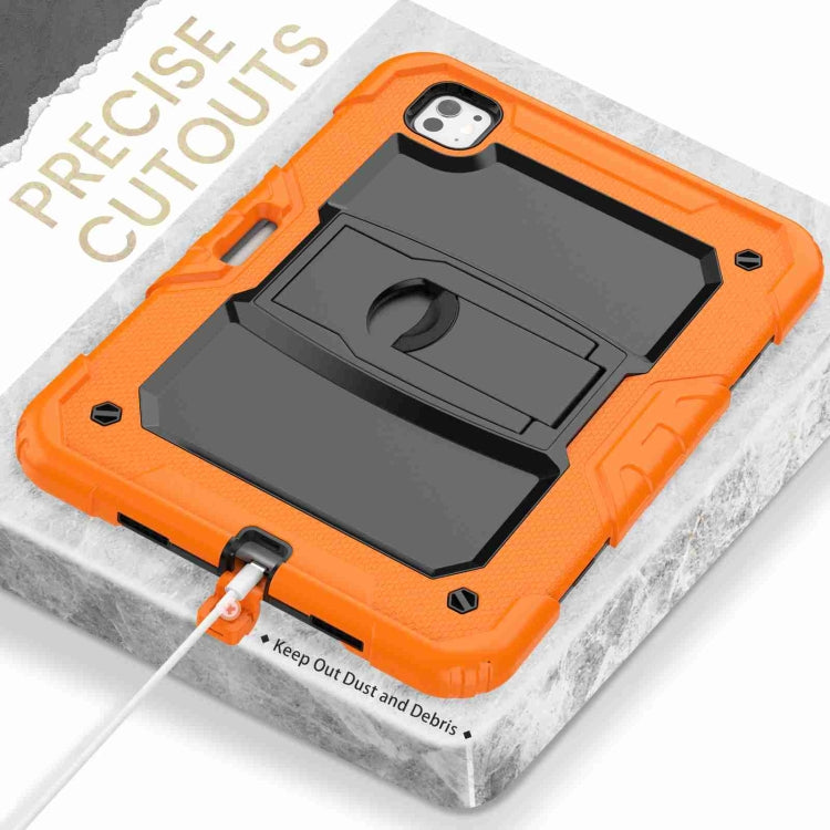 For iPad Pro 11 2024 Silicone Hydric PC Tablet Case with Shoulder Strap & Holder(Orange) - iPad Pro 11 2024 Cases by PMC TechLife | Online Shopping South Africa | PMC TechLife | Buy Now Pay Later Mobicred