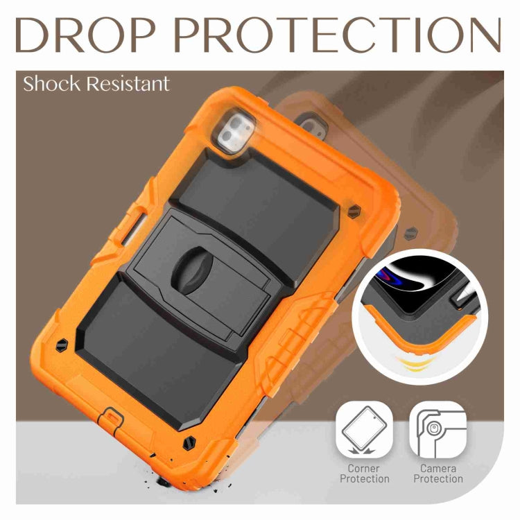 For iPad Pro 11 2024 Silicone Hydric PC Tablet Case with Shoulder Strap & Holder(Orange) - iPad Pro 11 2024 Cases by PMC TechLife | Online Shopping South Africa | PMC TechLife | Buy Now Pay Later Mobicred