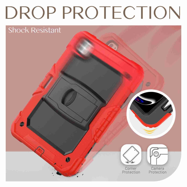 For iPad Pro 11 2024 Silicone Hydric PC Tablet Case with Shoulder Strap & Holder(Red) - iPad Pro 11 2024 Cases by PMC TechLife | Online Shopping South Africa | PMC TechLife | Buy Now Pay Later Mobicred