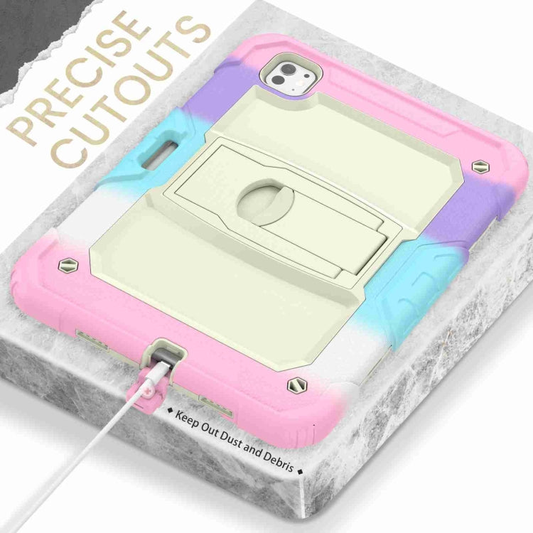 For iPad Pro 11 2024 Silicone Hydric PC Tablet Case with Shoulder Strap & Holder(Camouflage Pink) - iPad Pro 11 2024 Cases by PMC TechLife | Online Shopping South Africa | PMC TechLife | Buy Now Pay Later Mobicred