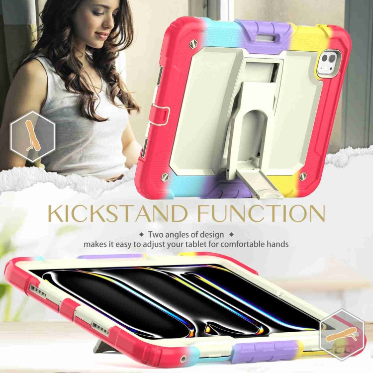 For iPad Pro 11 2024 Silicone Hydric PC Tablet Case with Shoulder Strap & Holder(Camouflage Red) - iPad Pro 11 2024 Cases by PMC TechLife | Online Shopping South Africa | PMC TechLife | Buy Now Pay Later Mobicred