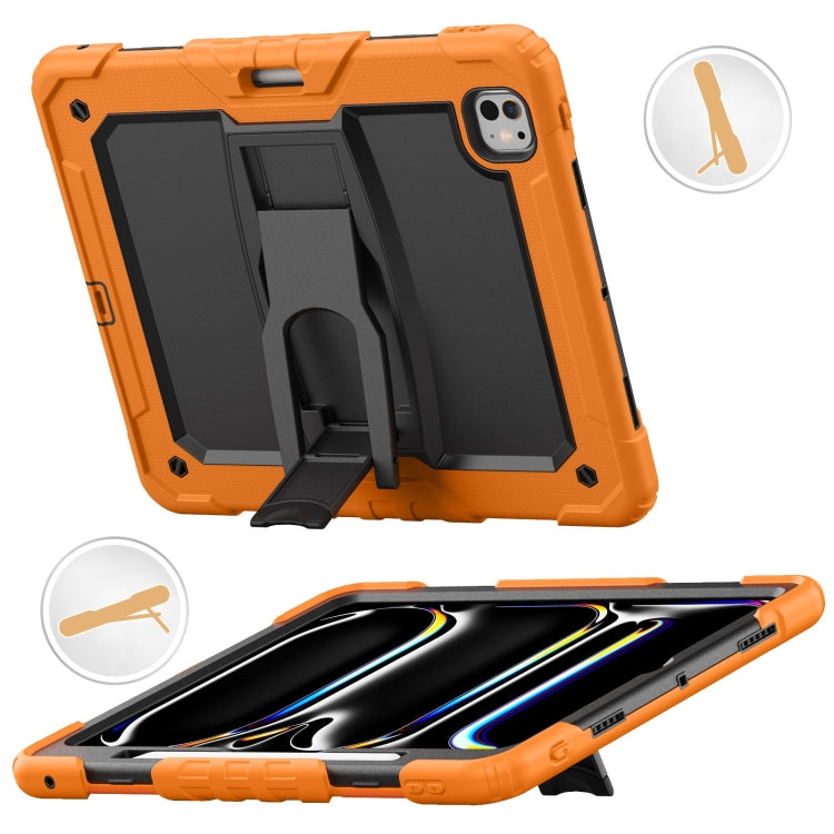 For iPad Pro 13 2024 Silicone Hydric PC Tablet Case with Shoulder Strap & Holder(Orange) - iPad Pro 13 2024 Cases by PMC TechLife | Online Shopping South Africa | PMC TechLife | Buy Now Pay Later Mobicred