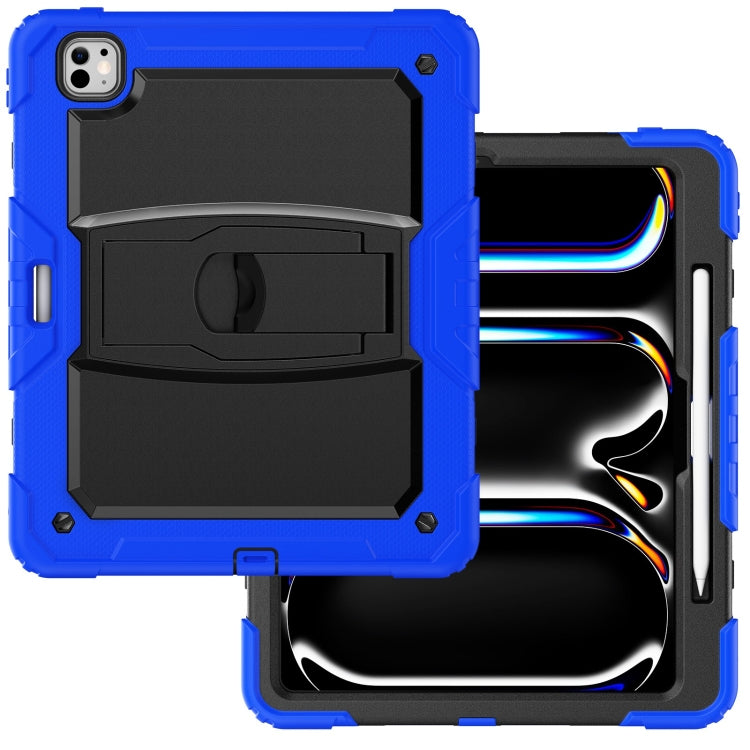 For iPad Pro 13 2024 Silicone Hydric PC Tablet Case with Shoulder Strap & Holder(Blue) - iPad Pro 13 2024 Cases by PMC TechLife | Online Shopping South Africa | PMC TechLife | Buy Now Pay Later Mobicred