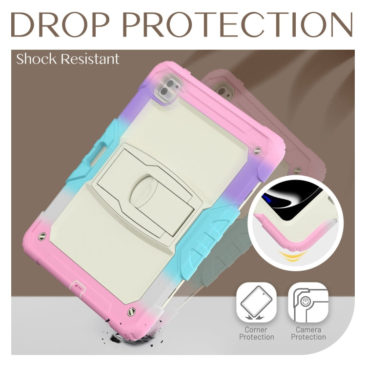 For iPad Pro 13 2024 Silicone Hydric PC Tablet Case with Shoulder Strap & Holder(Camouflage Pink) - iPad Pro 13 2024 Cases by PMC TechLife | Online Shopping South Africa | PMC TechLife | Buy Now Pay Later Mobicred