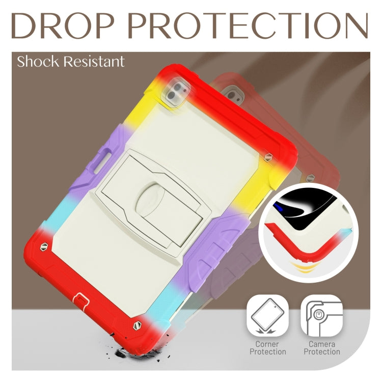 For iPad Pro 13 2024 Silicone Hydric PC Tablet Case with Shoulder Strap & Holder(Camouflage Red) - iPad Pro 13 2024 Cases by PMC TechLife | Online Shopping South Africa | PMC TechLife | Buy Now Pay Later Mobicred