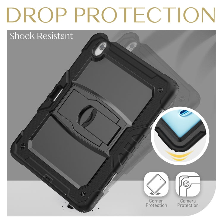 For iPad Air 13 2025 / 2024 Silicone Hydric PC Tablet Case with Shoulder Strap & Holder(Black) - iPad Air 13 2025 / 2024 Cases by PMC TechLife | Online Shopping South Africa | PMC TechLife | Buy Now Pay Later Mobicred