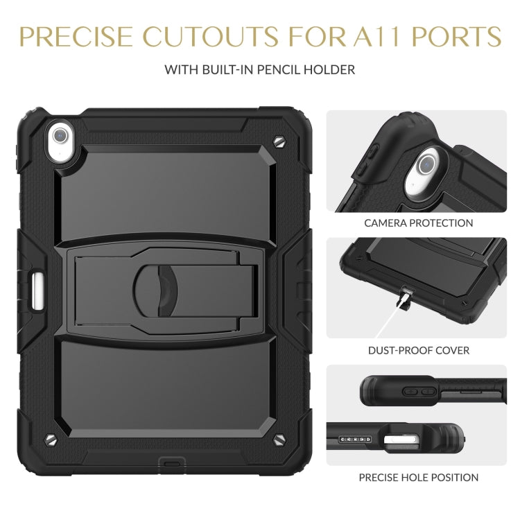 For iPad Air 13 2025 / 2024 Silicone Hydric PC Tablet Case with Shoulder Strap & Holder(Black) - iPad Air 13 2025 / 2024 Cases by PMC TechLife | Online Shopping South Africa | PMC TechLife | Buy Now Pay Later Mobicred