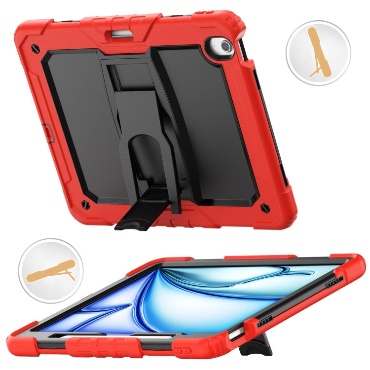 For iPad Air 13 2025 / 2024 Silicone Hydric PC Tablet Case with Shoulder Strap & Holder(Red) - iPad Air 13 2025 / 2024 Cases by PMC TechLife | Online Shopping South Africa | PMC TechLife | Buy Now Pay Later Mobicred