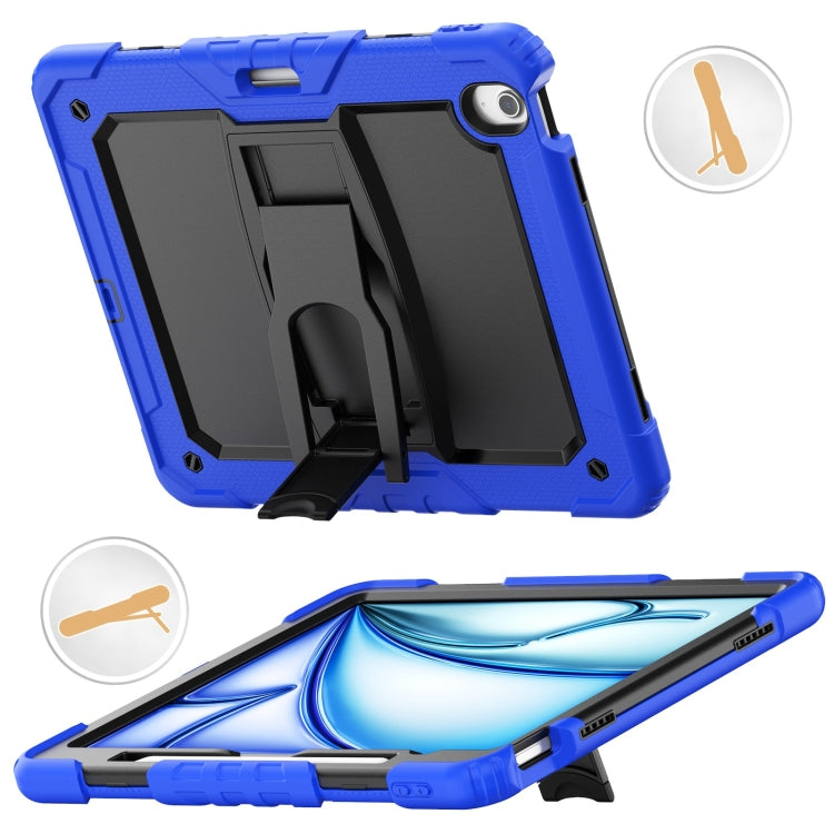 For iPad Air 13 2025 / 2024 Silicone Hydric PC Tablet Case with Shoulder Strap & Holder(Blue) - iPad Air 13 2025 / 2024 Cases by PMC TechLife | Online Shopping South Africa | PMC TechLife | Buy Now Pay Later Mobicred