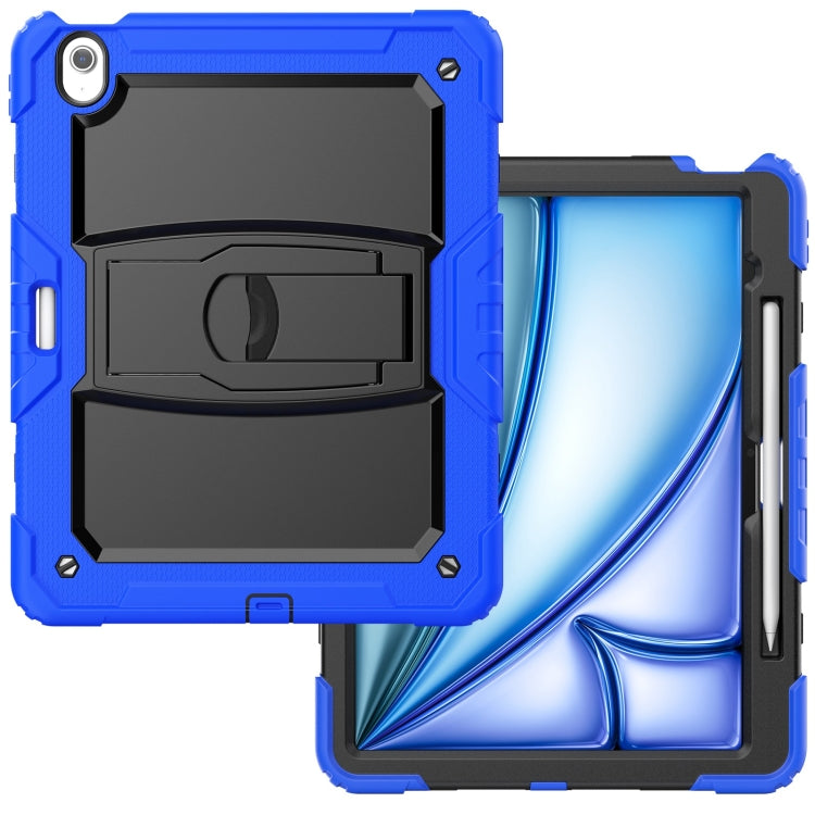 For iPad Air 13 2025 / 2024 Silicone Hydric PC Tablet Case with Shoulder Strap & Holder(Blue) - iPad Air 13 2025 / 2024 Cases by PMC TechLife | Online Shopping South Africa | PMC TechLife | Buy Now Pay Later Mobicred