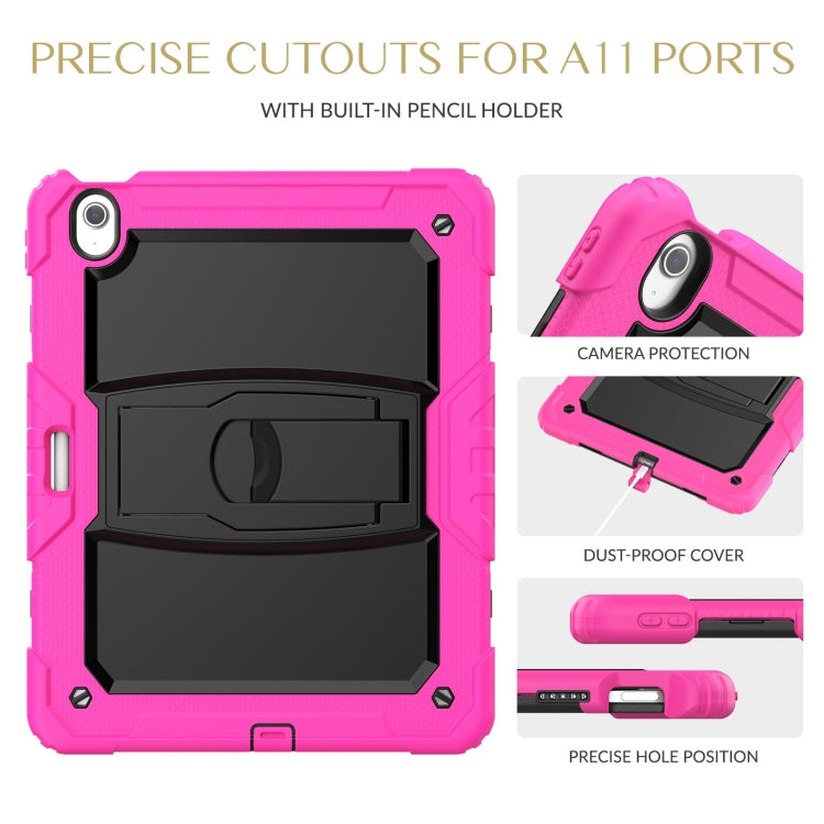 For iPad Air 13 2024 Silicone Hydric PC Tablet Case with Shoulder Strap & Holder(Rose Red) - iPad Air 13 2024 Cases by PMC TechLife | Online Shopping South Africa | PMC TechLife | Buy Now Pay Later Mobicred