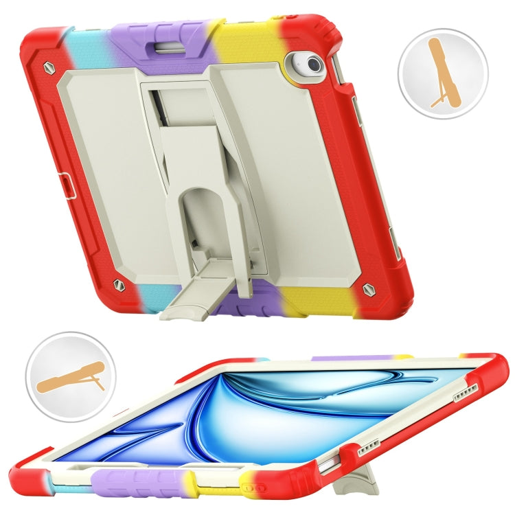 For iPad Air 13 2024 Silicone Hydric PC Tablet Case with Shoulder Strap & Holder(Camouflage Red) - iPad Air 13 2024 Cases by PMC TechLife | Online Shopping South Africa | PMC TechLife | Buy Now Pay Later Mobicred