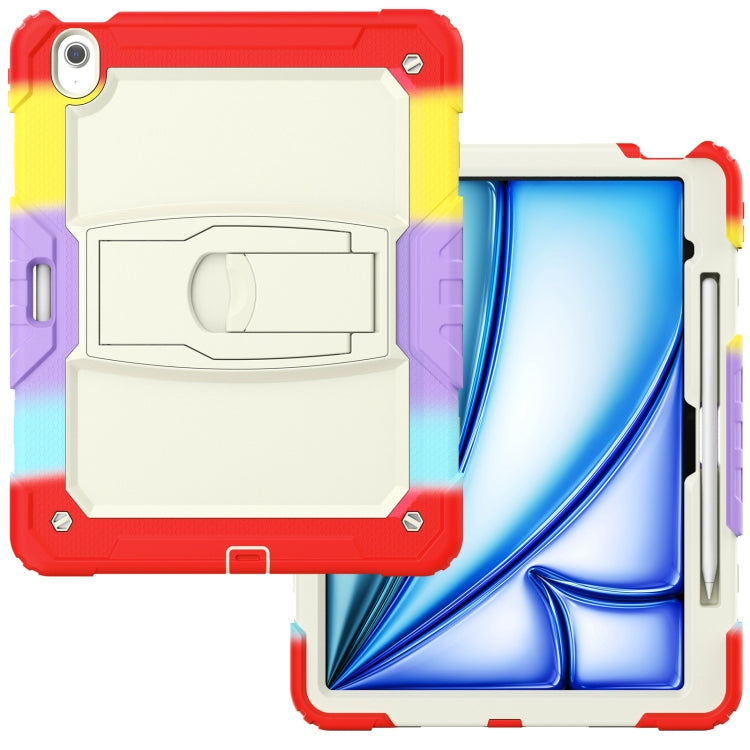 For iPad Air 13 2024 Silicone Hydric PC Tablet Case with Shoulder Strap & Holder(Camouflage Red) - iPad Air 13 2024 Cases by PMC TechLife | Online Shopping South Africa | PMC TechLife | Buy Now Pay Later Mobicred