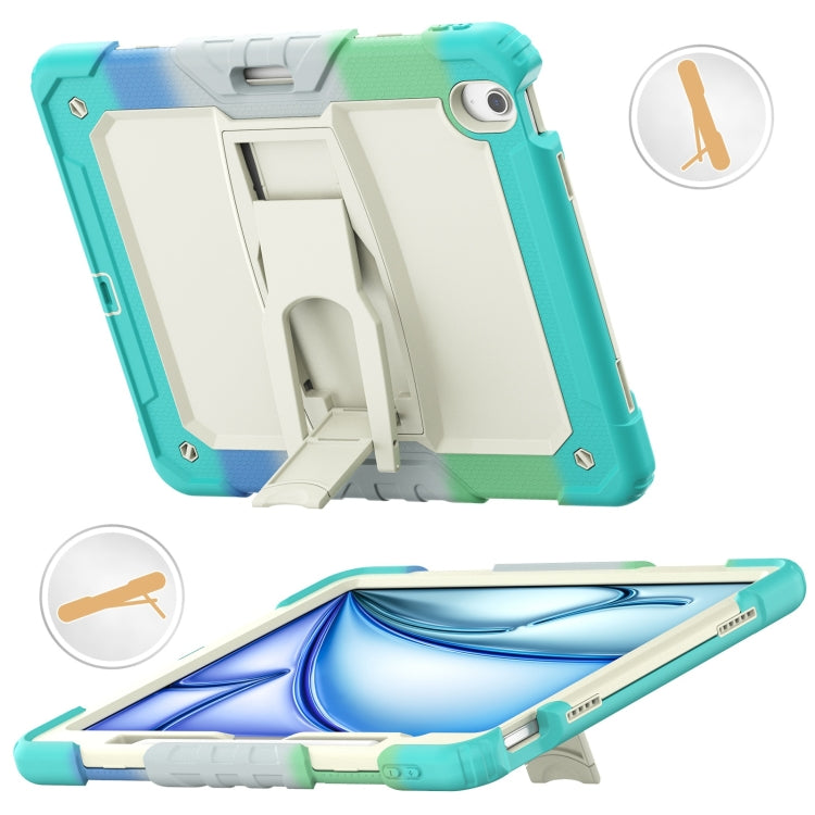 For iPad Air 13 2025 / 2024 Silicone Hydric PC Tablet Case with Shoulder Strap & Holder(Camouflage Light Blue) - iPad Air 13 2025 / 2024 Cases by PMC TechLife | Online Shopping South Africa | PMC TechLife | Buy Now Pay Later Mobicred