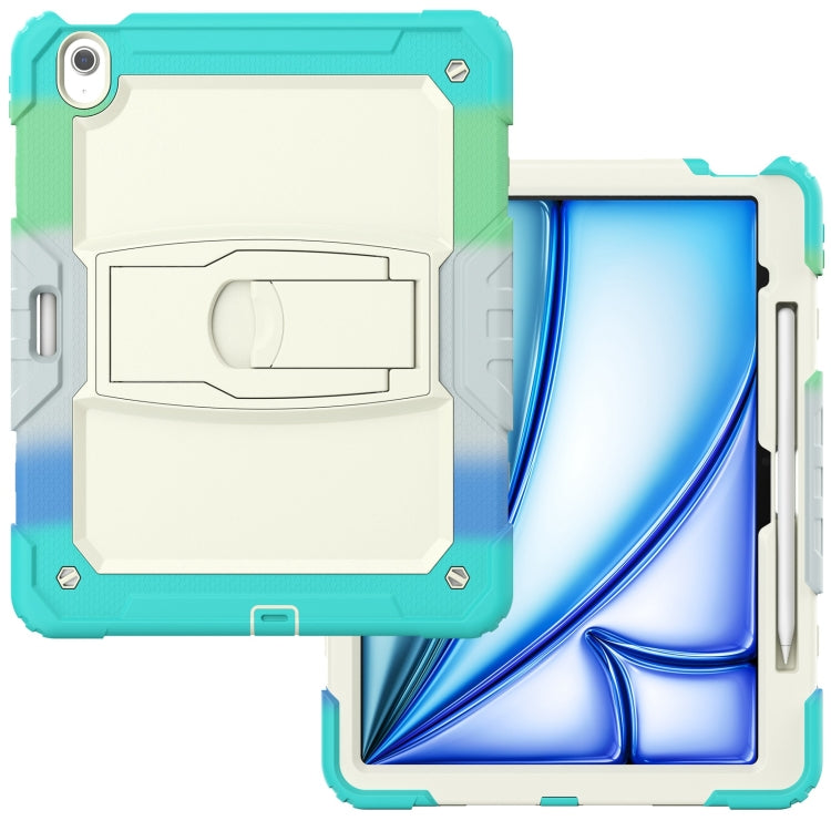 For iPad Air 13 2025 / 2024 Silicone Hydric PC Tablet Case with Shoulder Strap & Holder(Camouflage Light Blue) - iPad Air 13 2025 / 2024 Cases by PMC TechLife | Online Shopping South Africa | PMC TechLife | Buy Now Pay Later Mobicred