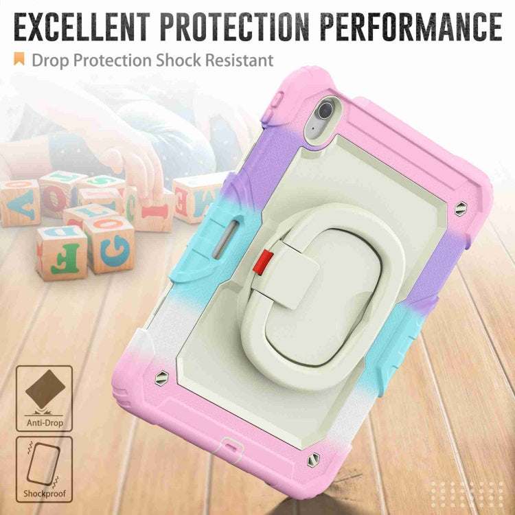 For iPad Air 11 2025 / 2024 Handle Silicone Hydric PC Tablet Case with Shoulder Strap(Rainbow Pink) - iPad Air 11 2025 / 2024 Cases by PMC TechLife | Online Shopping South Africa | PMC TechLife | Buy Now Pay Later Mobicred