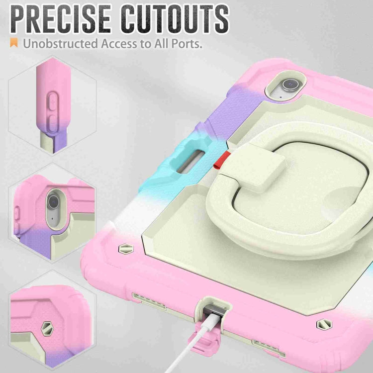 For iPad Air 11 2025 / 2024 Handle Silicone Hydric PC Tablet Case with Shoulder Strap(Rainbow Pink) - iPad Air 11 2025 / 2024 Cases by PMC TechLife | Online Shopping South Africa | PMC TechLife | Buy Now Pay Later Mobicred