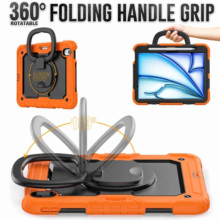 For iPad Air 11 2025 / 2024 Handle Silicone Hydric PC Tablet Case with Shoulder Strap(Orange) - iPad Air 11 2025 / 2024 Cases by PMC TechLife | Online Shopping South Africa | PMC TechLife | Buy Now Pay Later Mobicred