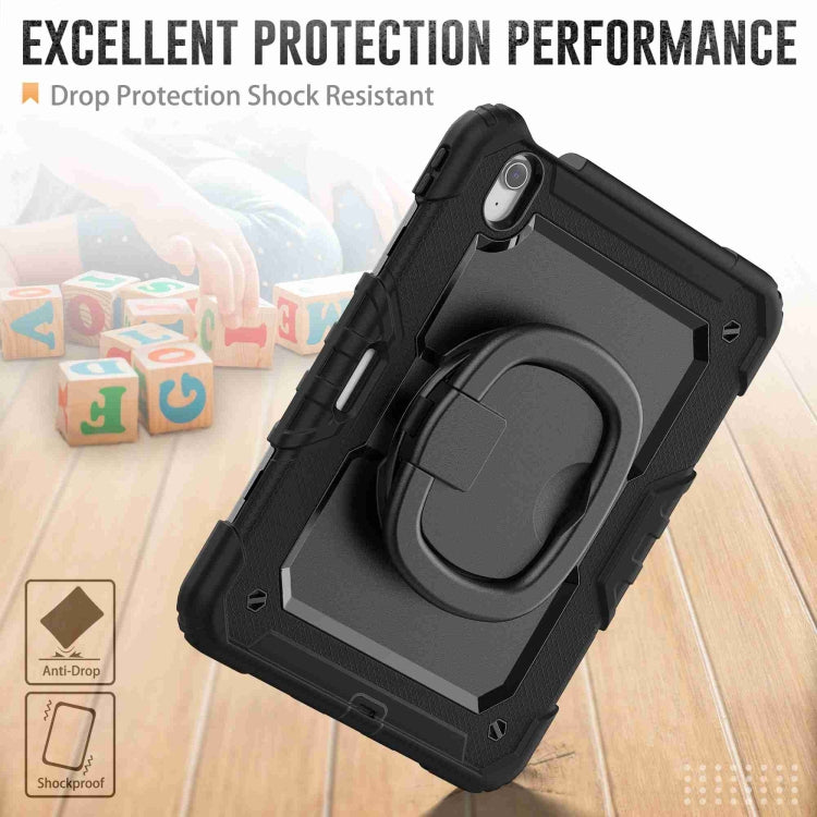 For iPad Air 11 2024 Handle Silicone Hydric PC Tablet Case with Shoulder Strap(Black) - iPad Air 11 2024 Cases by PMC TechLife | Online Shopping South Africa | PMC TechLife | Buy Now Pay Later Mobicred