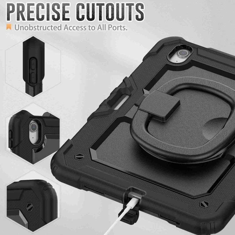 For iPad Air 11 2024 Handle Silicone Hydric PC Tablet Case with Shoulder Strap(Black) - iPad Air 11 2024 Cases by PMC TechLife | Online Shopping South Africa | PMC TechLife | Buy Now Pay Later Mobicred