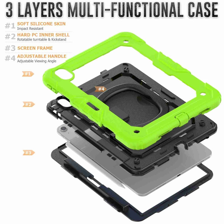 For iPad Air 11 2024 Handle Silicone Hydric PC Tablet Case with Shoulder Strap(Yellow Grenn) - iPad Air 11 2024 Cases by PMC TechLife | Online Shopping South Africa | PMC TechLife | Buy Now Pay Later Mobicred