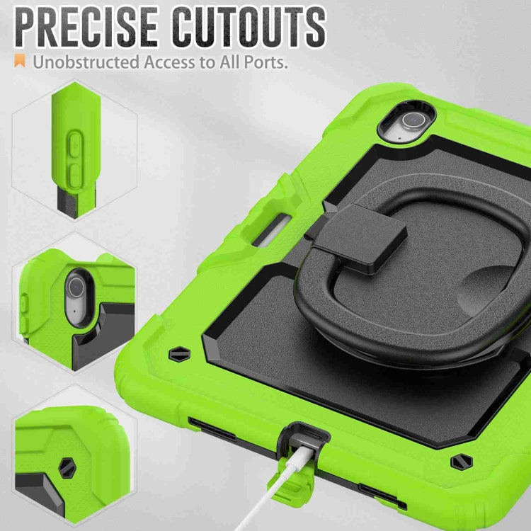 For iPad Air 11 2024 Handle Silicone Hydric PC Tablet Case with Shoulder Strap(Yellow Grenn) - iPad Air 11 2024 Cases by PMC TechLife | Online Shopping South Africa | PMC TechLife | Buy Now Pay Later Mobicred