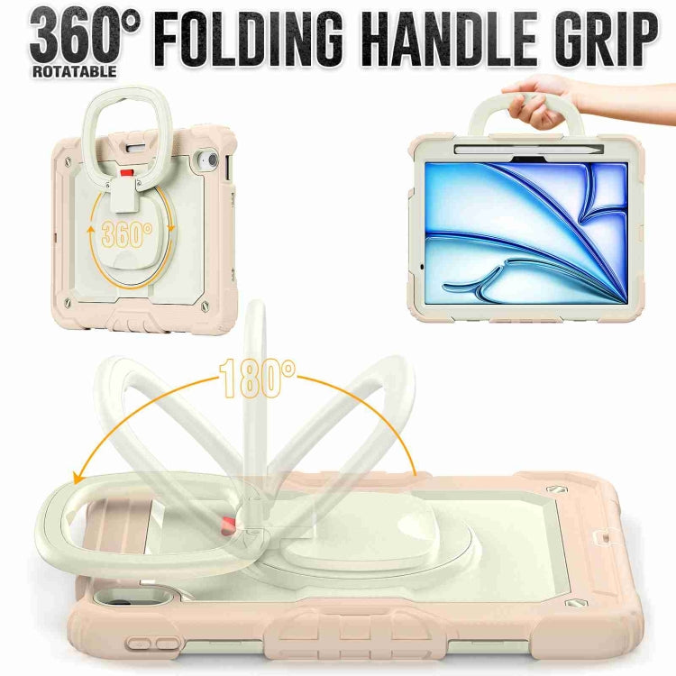 For iPad Air 11 2024 Handle Silicone Hydric PC Tablet Case with Shoulder Strap(Rose Gold) - iPad Air 11 2024 Cases by PMC TechLife | Online Shopping South Africa | PMC TechLife | Buy Now Pay Later Mobicred