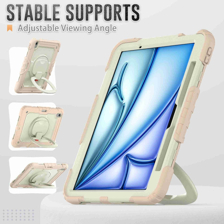 For iPad Air 11 2024 Handle Silicone Hydric PC Tablet Case with Shoulder Strap(Rose Gold) - iPad Air 11 2024 Cases by PMC TechLife | Online Shopping South Africa | PMC TechLife | Buy Now Pay Later Mobicred