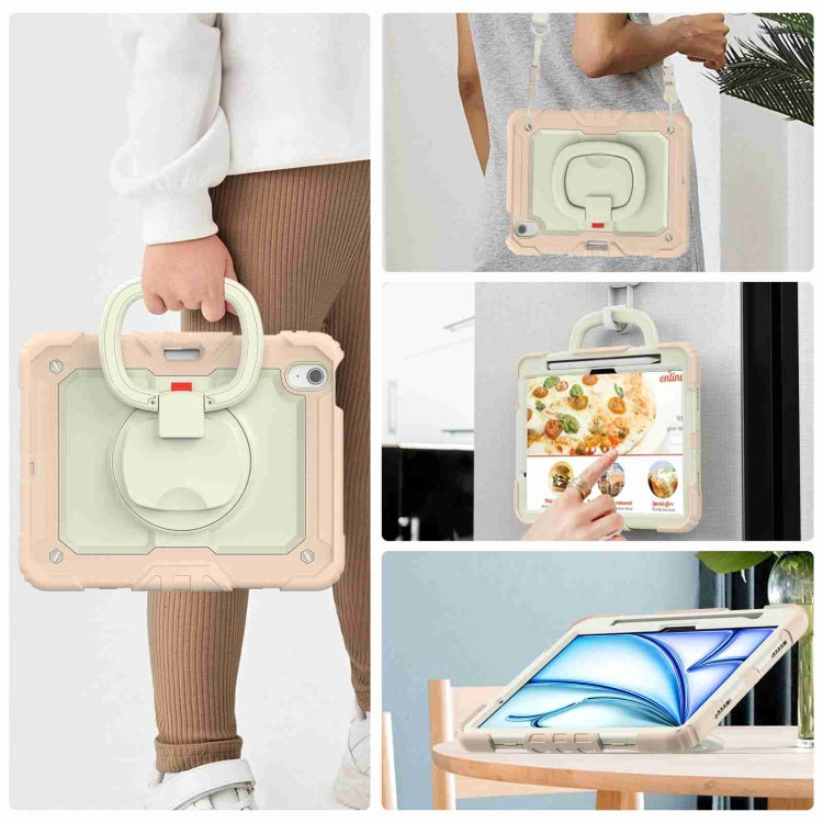 For iPad Air 11 2024 Handle Silicone Hydric PC Tablet Case with Shoulder Strap(Rose Gold) - iPad Air 11 2024 Cases by PMC TechLife | Online Shopping South Africa | PMC TechLife | Buy Now Pay Later Mobicred