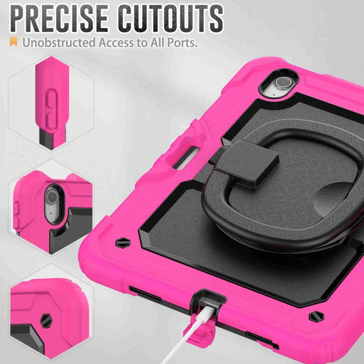 For iPad Air 11 2024 Handle Silicone Hydric PC Tablet Case with Shoulder Strap(Rose Red) - iPad Air 11 2024 Cases by PMC TechLife | Online Shopping South Africa | PMC TechLife | Buy Now Pay Later Mobicred