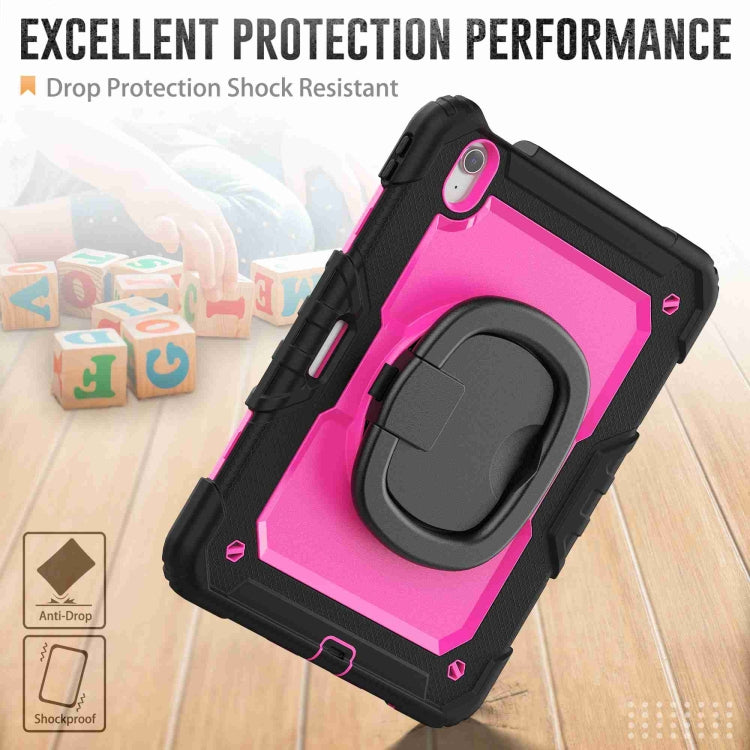 For iPad Air 11 2024 Handle Silicone Hydric PC Tablet Case with Shoulder Strap(Rose Red PC) - iPad Air 11 2024 Cases by PMC TechLife | Online Shopping South Africa | PMC TechLife | Buy Now Pay Later Mobicred