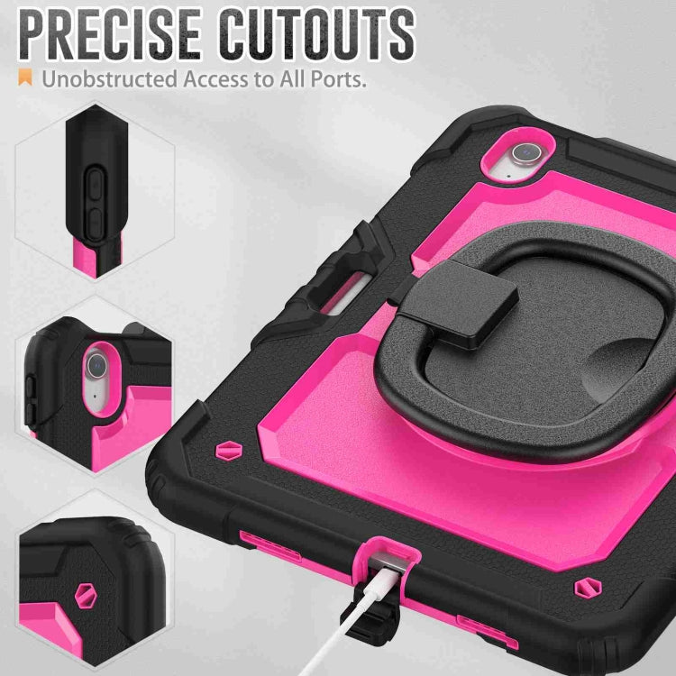 For iPad Air 11 2024 Handle Silicone Hydric PC Tablet Case with Shoulder Strap(Rose Red PC) - iPad Air 11 2024 Cases by PMC TechLife | Online Shopping South Africa | PMC TechLife | Buy Now Pay Later Mobicred