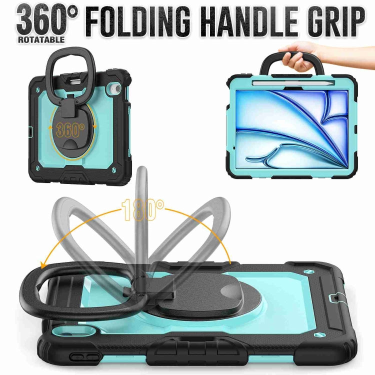 For iPad Air 11 2024 Handle Silicone Hydric PC Tablet Case with Shoulder Strap(Light Blue PC) - iPad Air 11 2024 Cases by PMC TechLife | Online Shopping South Africa | PMC TechLife | Buy Now Pay Later Mobicred