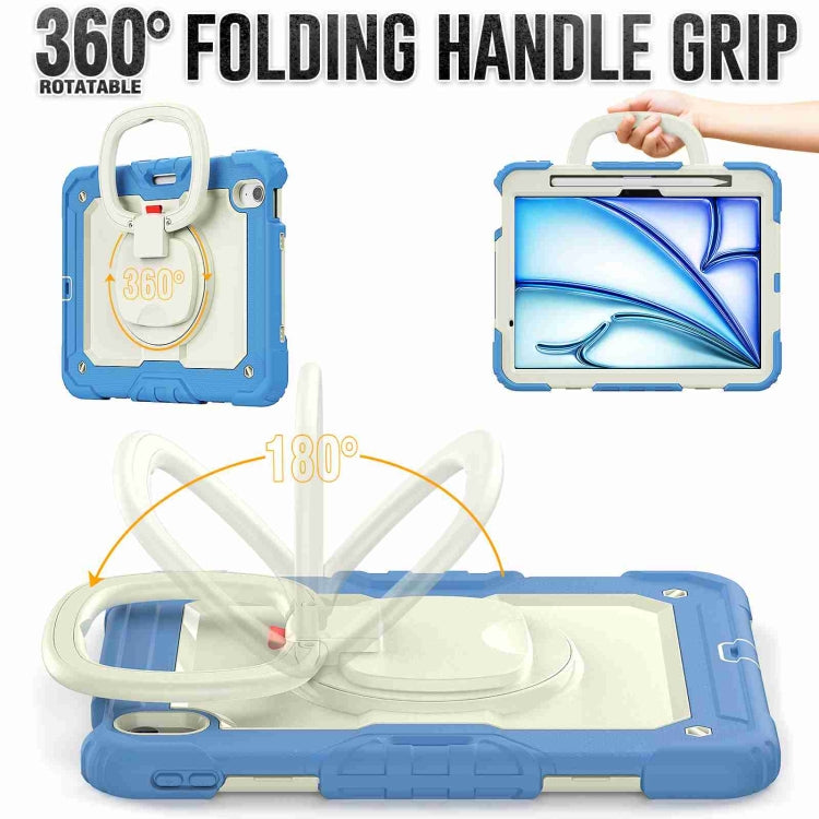 For iPad Air 11 2024 Handle Silicone Hydric PC Tablet Case with Shoulder Strap(Cyan-blue) - iPad Air 11 2024 Cases by PMC TechLife | Online Shopping South Africa | PMC TechLife | Buy Now Pay Later Mobicred