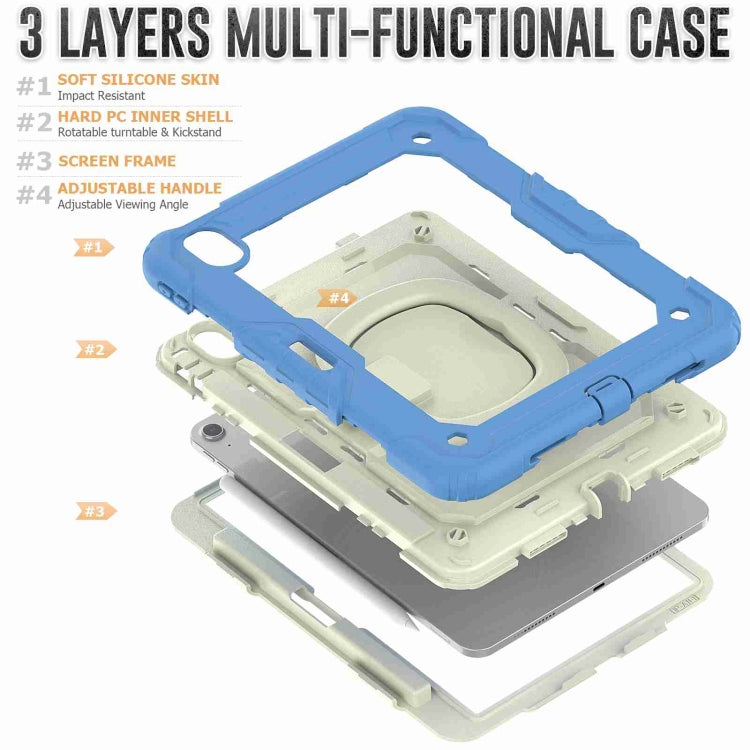 For iPad Air 11 2024 Handle Silicone Hydric PC Tablet Case with Shoulder Strap(Cyan-blue) - iPad Air 11 2024 Cases by PMC TechLife | Online Shopping South Africa | PMC TechLife | Buy Now Pay Later Mobicred