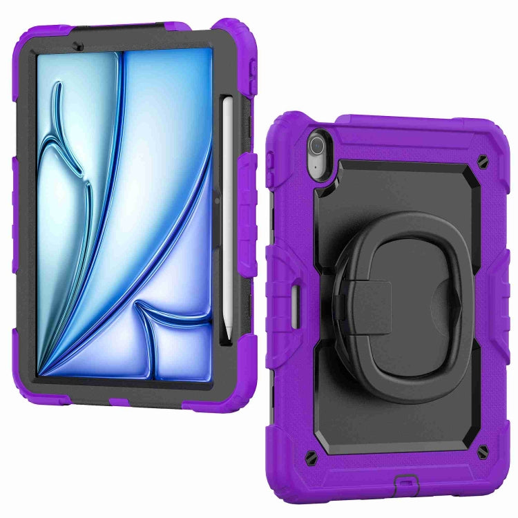 For iPad Air 11 2024 Handle Silicone Hydric PC Tablet Case with Shoulder Strap(Purple) - iPad Air 11 2024 Cases by PMC TechLife | Online Shopping South Africa | PMC TechLife | Buy Now Pay Later Mobicred