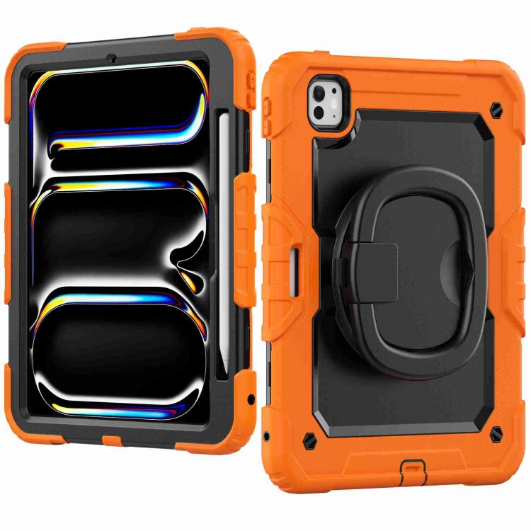 For iPad Pro 11 2024 Handle Silicone Hydric PC Tablet Case with Shoulder Strap(Orange) - iPad Pro 11 2024 Cases by PMC TechLife | Online Shopping South Africa | PMC TechLife | Buy Now Pay Later Mobicred