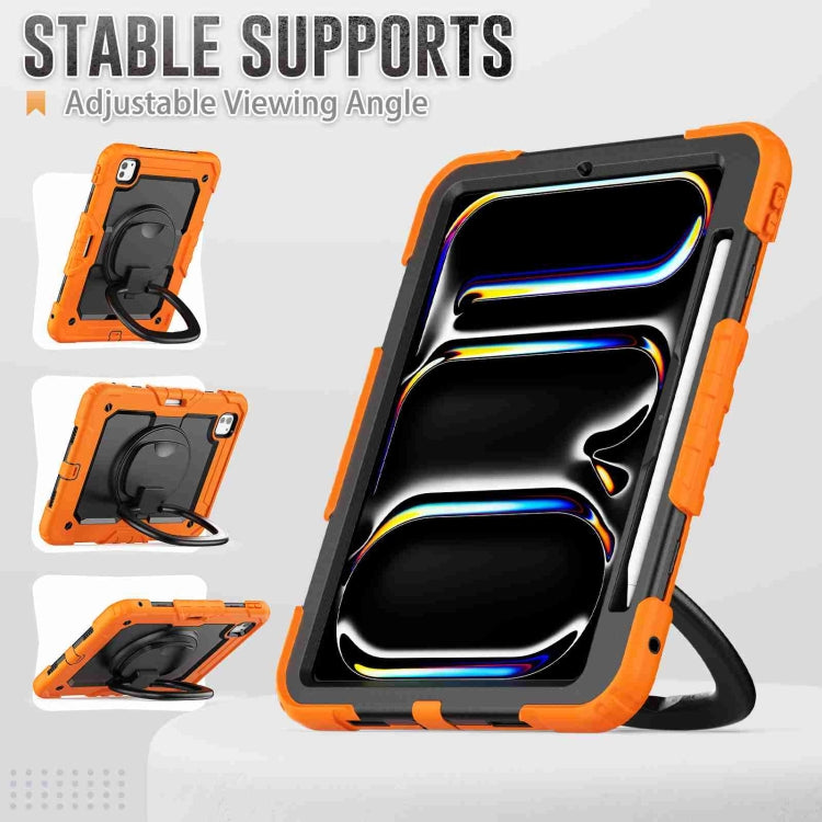 For iPad Pro 11 2024 Handle Silicone Hydric PC Tablet Case with Shoulder Strap(Orange) - iPad Pro 11 2024 Cases by PMC TechLife | Online Shopping South Africa | PMC TechLife | Buy Now Pay Later Mobicred