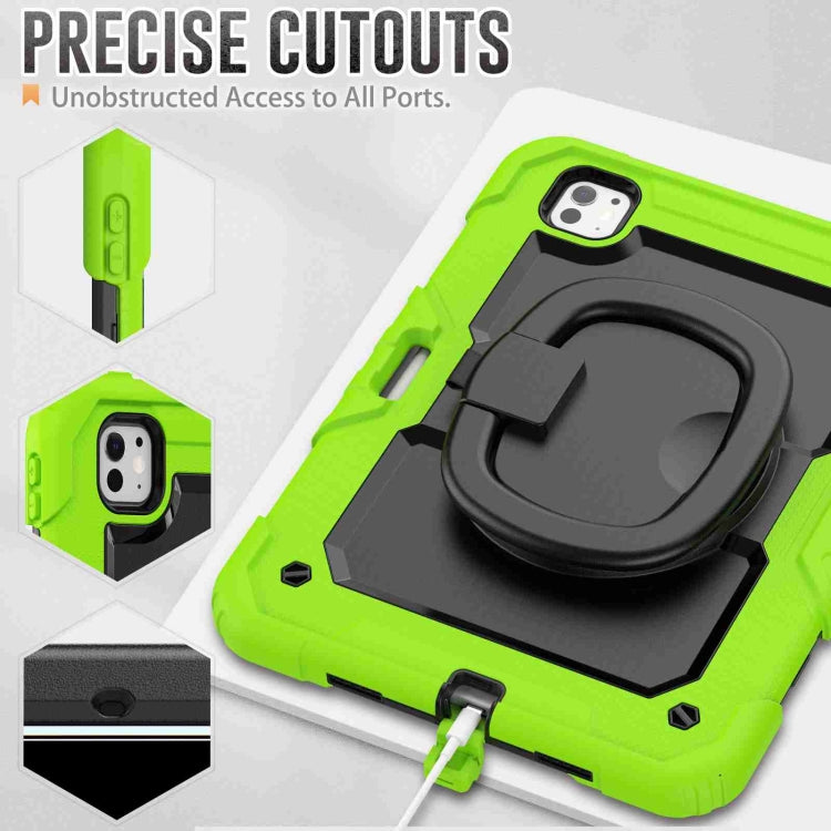 For iPad Pro 11 2024 Handle Silicone Hydric PC Tablet Case with Shoulder Strap(Yellow Green) - free shipping - PMC TechLife - Order now!