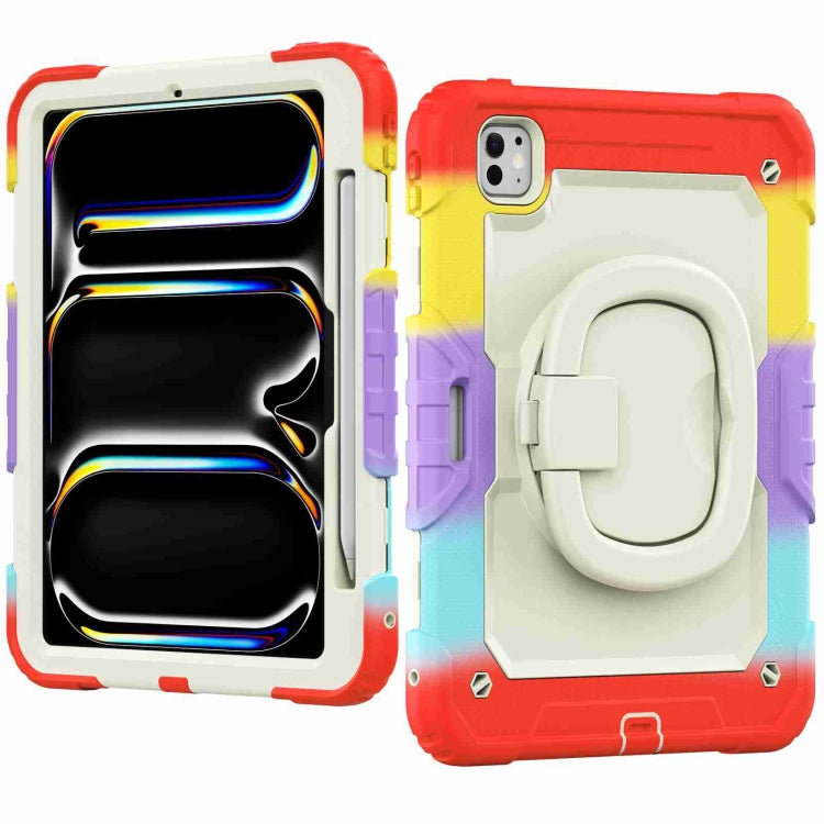 For iPad Pro 11 2024 Handle Silicone Hydric PC Tablet Case with Shoulder Strap(Camouflage Red) - iPad Pro 11 2024 Cases by PMC TechLife | Online Shopping South Africa | PMC TechLife | Buy Now Pay Later Mobicred