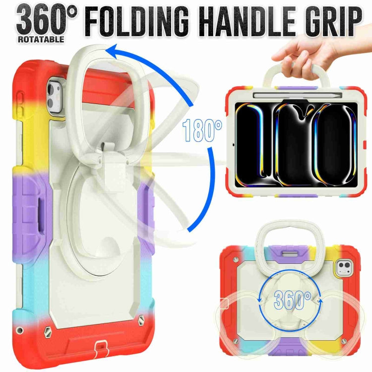 For iPad Pro 11 2024 Handle Silicone Hydric PC Tablet Case with Shoulder Strap(Camouflage Red) - iPad Pro 11 2024 Cases by PMC TechLife | Online Shopping South Africa | PMC TechLife | Buy Now Pay Later Mobicred