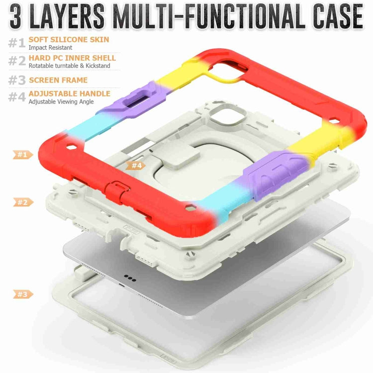 For iPad Pro 11 2024 Handle Silicone Hydric PC Tablet Case with Shoulder Strap(Camouflage Red) - iPad Pro 11 2024 Cases by PMC TechLife | Online Shopping South Africa | PMC TechLife | Buy Now Pay Later Mobicred