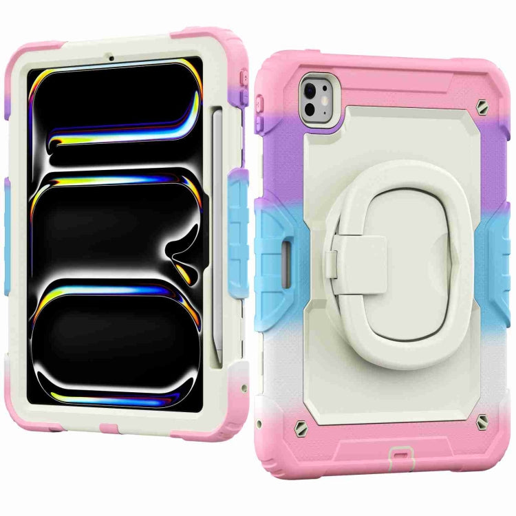 For iPad Pro 11 2024 Handle Silicone Hydric PC Tablet Case with Shoulder Strap(Camouflage Pink) - iPad Pro 11 2024 Cases by PMC TechLife | Online Shopping South Africa | PMC TechLife | Buy Now Pay Later Mobicred