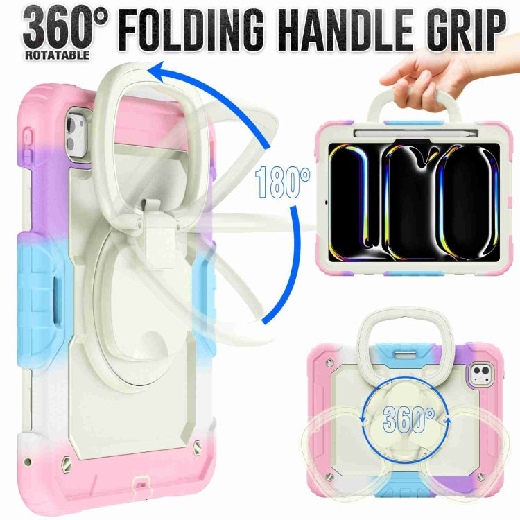 For iPad Pro 11 2024 Handle Silicone Hydric PC Tablet Case with Shoulder Strap(Camouflage Pink) - iPad Pro 11 2024 Cases by PMC TechLife | Online Shopping South Africa | PMC TechLife | Buy Now Pay Later Mobicred