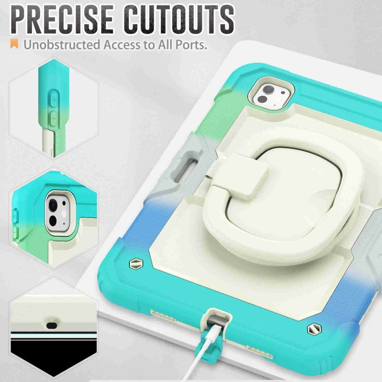 For iPad Pro 11 2024 Handle Silicone Hydric PC Tablet Case with Shoulder Strap(Camouflage Light Blue) - free shipping - PMC TechLife - Order now!